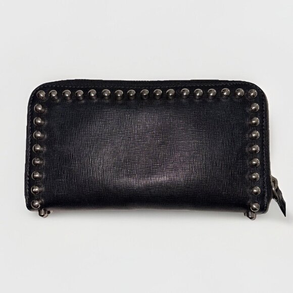 Fendi Karlito Long Studded Black Saffiano Zip Wallet In Original Box. Authentic - Picture 9 of 16